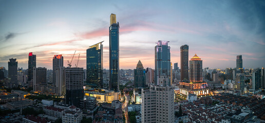 city skyline in shanghai china