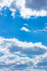 Fototapeta na wymiar Great landscape. A clear blue sky with white clouds.