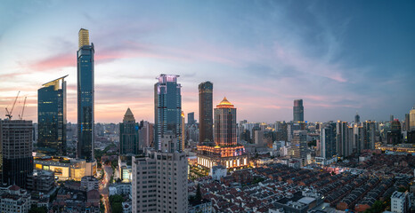 city skyline in shanghai china