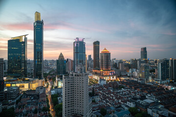 Obraz premium city skyline in shanghai china