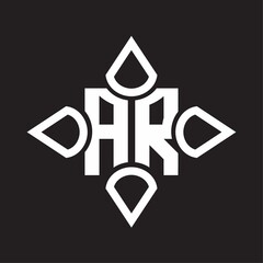 AR Logo monogram with four cone rounded by the shape design template