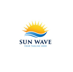 Sun wave logo template