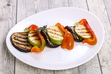 Grilled vegetables - eggplant, zucchini and pepper