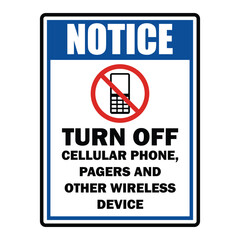 no cellular phone zone area for signboard or label. vector illustration