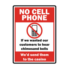 no cellular phone zone area for signboard or label. vector illustration