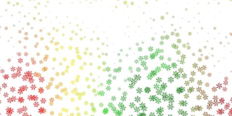 Light green, red vector pattern with abstract shapes.