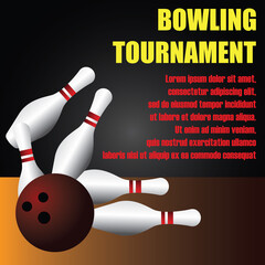 bowling banner for bowling tournament. vector illustration