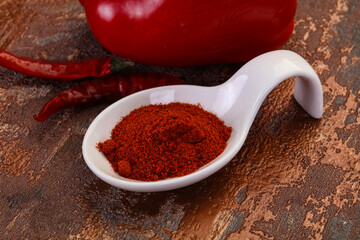 Paprika powder in the bowl