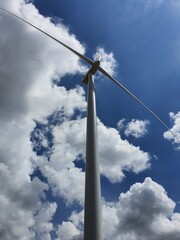 green energy sources, windmill against the sky