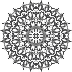 Black color Mandala Pattern.