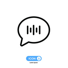 Audio ,Voice Message icon vector isolated on white background.