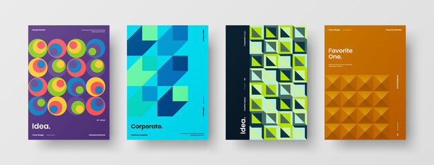 Abstract brochure cover vector design. Corporate identity geometric illustration template.