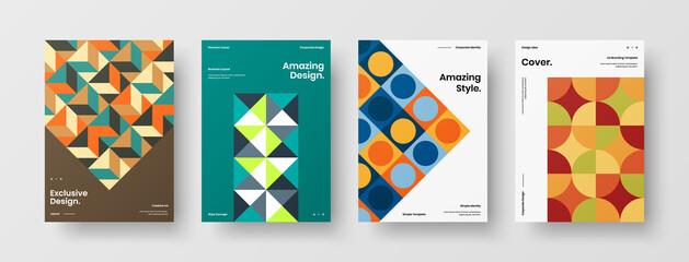 Fototapeta premium Abstract brochure cover vector design. Corporate identity geometric illustration template.