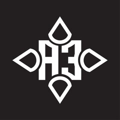 AE Logo monogram with four cone rounded by the shape design template