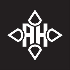 AH Logo monogram with four cone rounded by the shape design template