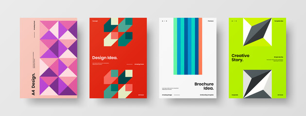 Abstract brochure cover vector design. Corporate identity geometric illustration template.