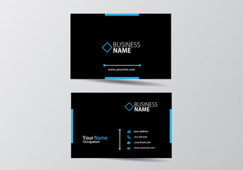 Dark  business card. visiting card template two sides