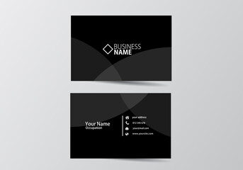 Dark  business card. visiting card template two sides