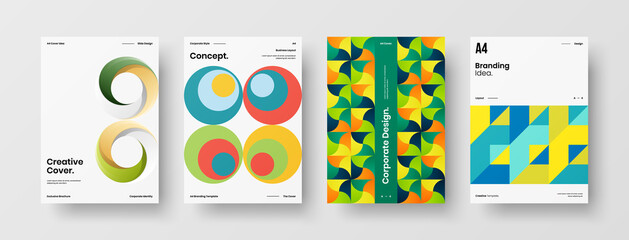 Obraz premium Abstract brochure cover vector design. Corporate identity geometric illustration template.