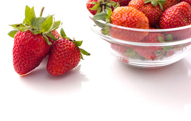 red strawberry isolated on white background in arrow 15