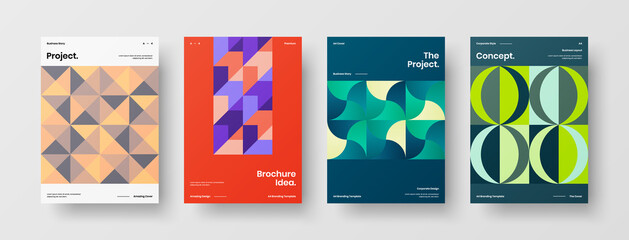 Abstract brochure cover vector design. Corporate identity geometric illustration template.