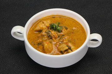 Traditional thai curry chicken soup