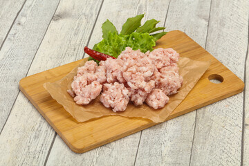 Homemade pork minced meat for cooking