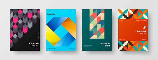 Fototapeta premium Abstract brochure cover vector design. Corporate identity geometric illustration template.