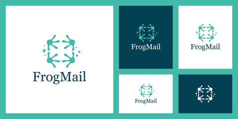 frog and mail logo unique graphic design