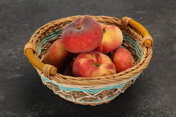 Sweet ripe tasty flat peach