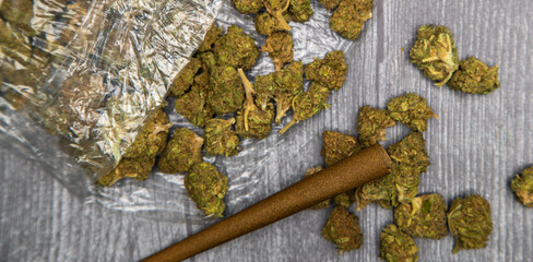 Plastic Bag With Medical Marijuana Buds