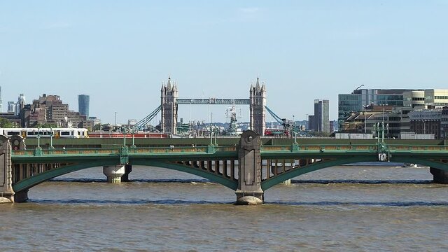 River Thames in London, looking towards Tower Bridge