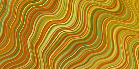 Light Green, Yellow vector template with wry lines. Illustration in abstract style with gradient curved.  Pattern for booklets, leaflets.
