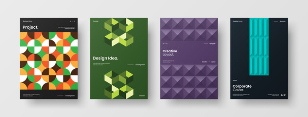 Abstract brochure cover vector design. Corporate identity geometric illustration template.