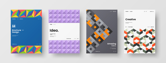 Abstract brochure cover vector design. Corporate identity geometric illustration template.