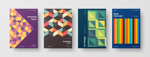 Abstract brochure cover vector design. Corporate identity geometric illustration template.