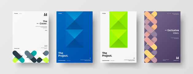 Fototapeta premium Abstract brochure cover vector design. Corporate identity geometric illustration template.