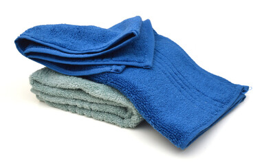Bath towels on white background