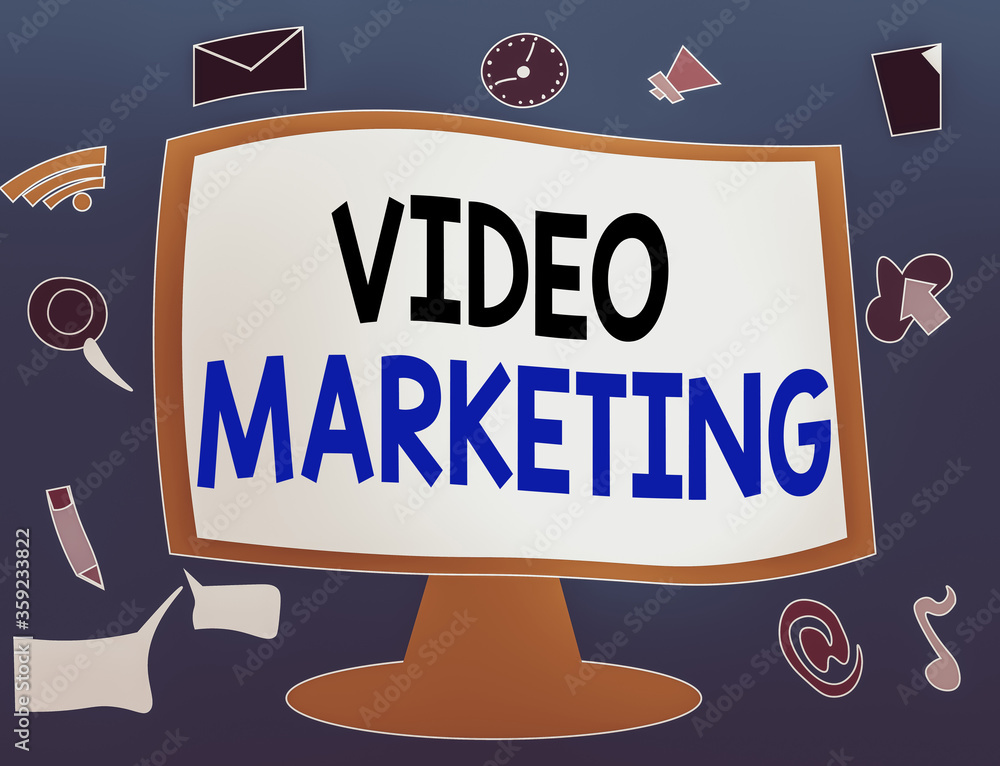 Poster writing note showing video marketing. business concept for using videos to promote and market your p