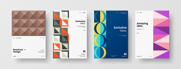 Fototapeta premium Abstract brochure cover vector design. Corporate identity geometric illustration template.
