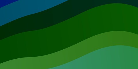 Light Blue, Green vector background with curved lines. Gradient illustration in simple style with bows. Pattern for booklets, leaflets.