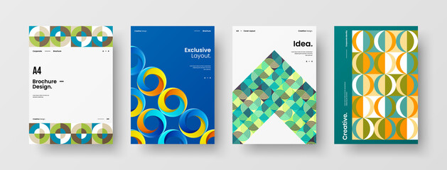 Fototapeta na wymiar Abstract brochure cover vector design. Corporate identity geometric illustration template.