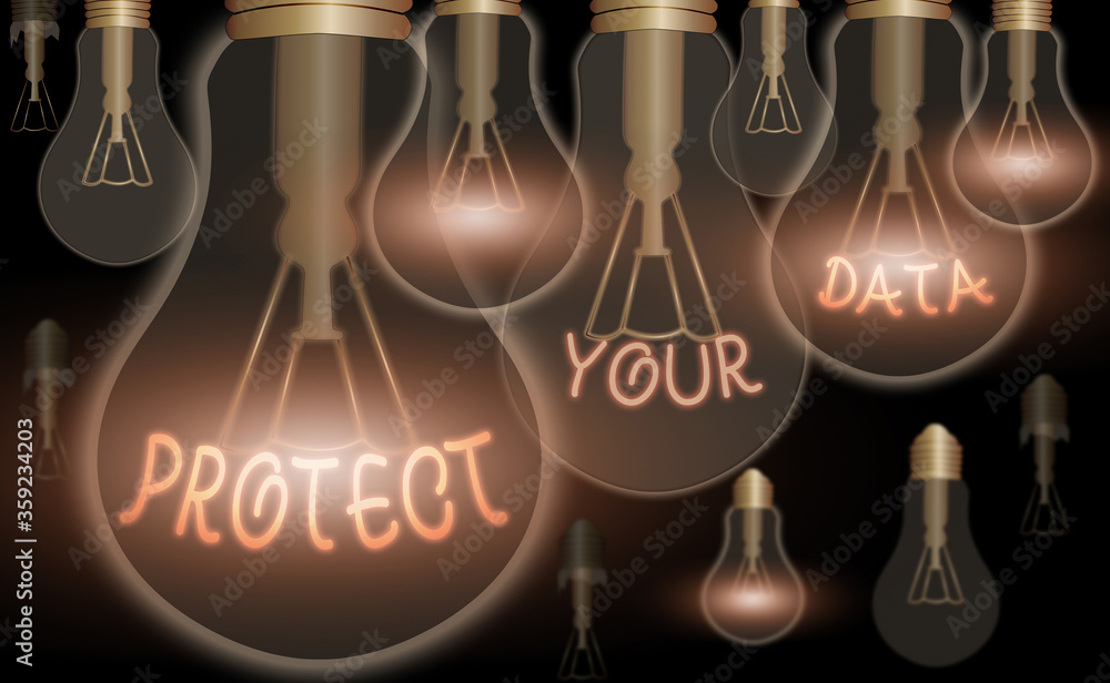 Poster handwriting text protect your data. conceptual photo cyber security safe and shield digital informat