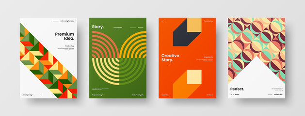 Abstract brochure cover vector design. Corporate identity geometric illustration template.