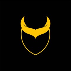 simple shield with horn vector logo