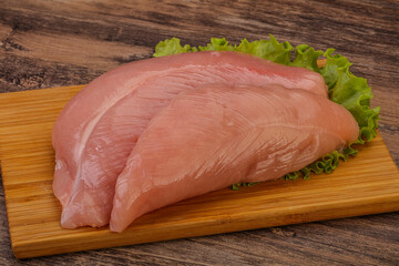 Raw turkey breast for cooking