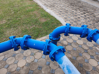old water pipeline.Blue pipeline