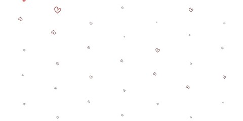 Light Red vector background with hearts.