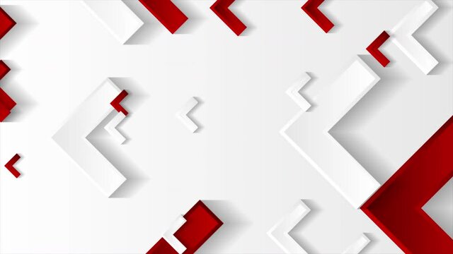 Red and grey tech abstract motion background with arrows