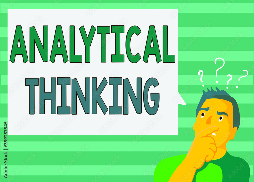 Poster writing note showing analytical thinking. business concept for component of visual pondering to solv